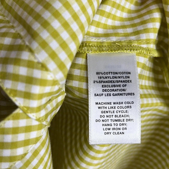 LAFAYETTE 148 Gingham Plaid Check Button Up Collard Capsule Wardrobe Blouse - Picture 8 of 9